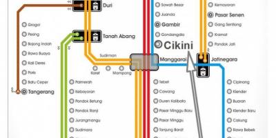 Джакарта карта на железниците