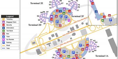 Джакарта международното летище на картата