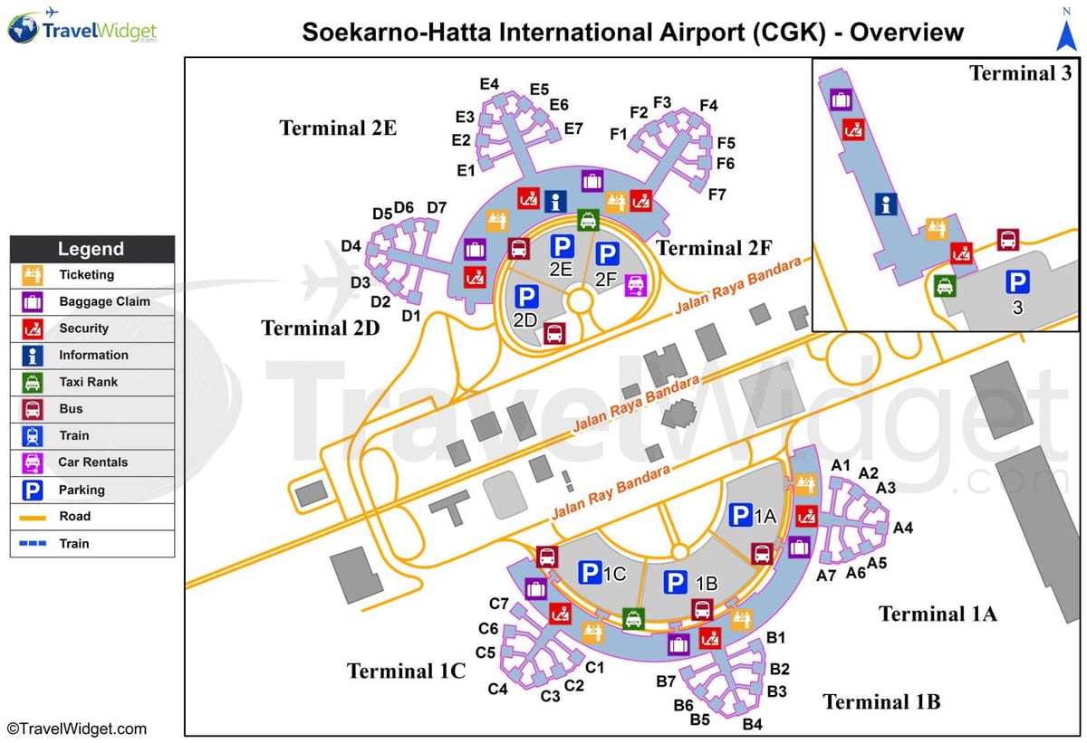 Международното летище soekarno Hatta терминал на летище картата