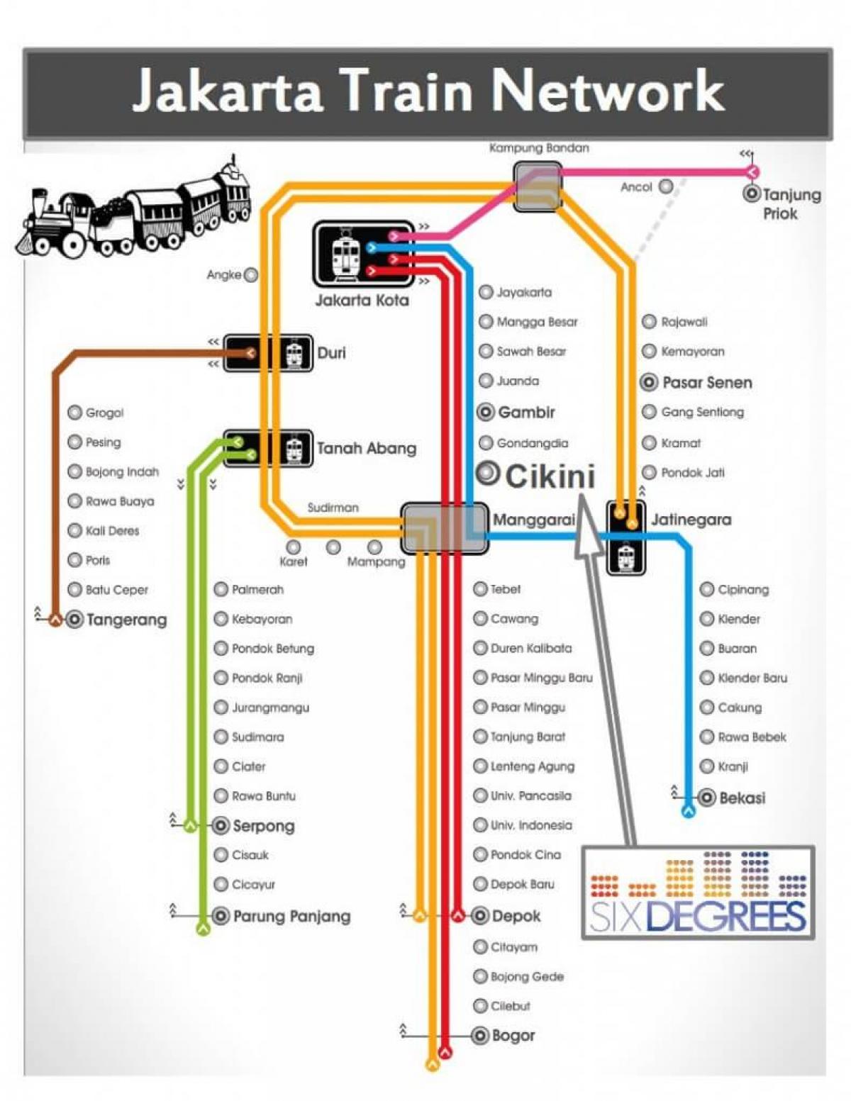 карта на жп гарата в Джакарта 