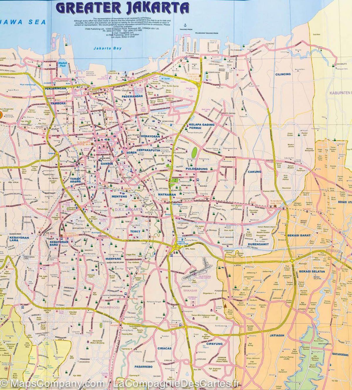 карта на Джакарта улица