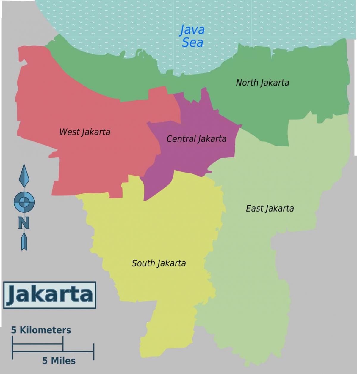 карта на Джакарта райони