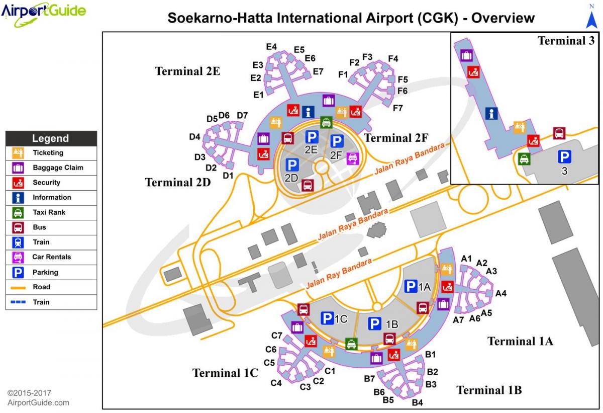 международното летище Soekarno-Hatta картата