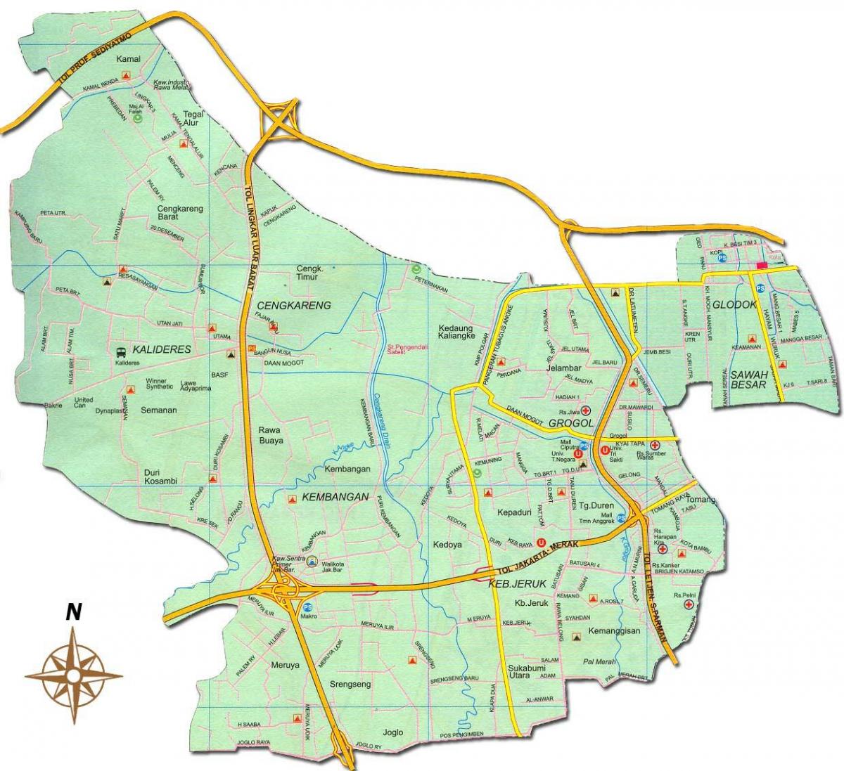 Джакарта Барат картата