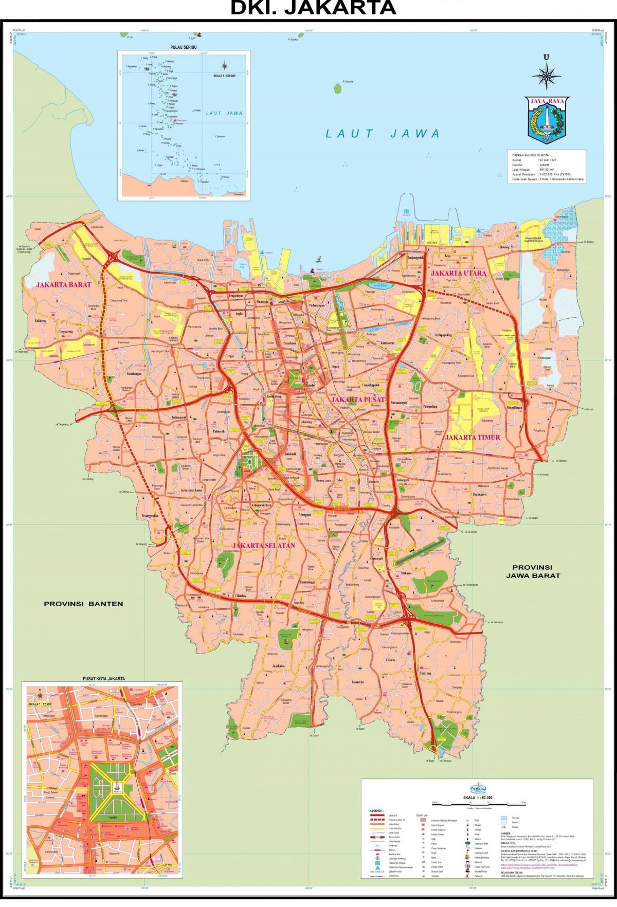 централна Джакарта картата